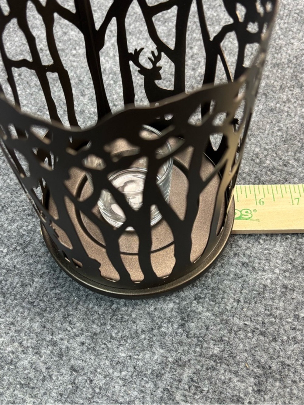 PartyLite Woodland Light Candle Sleeve P91215 Metal Holder Rustic Deer Retired - Picture 12 of 14